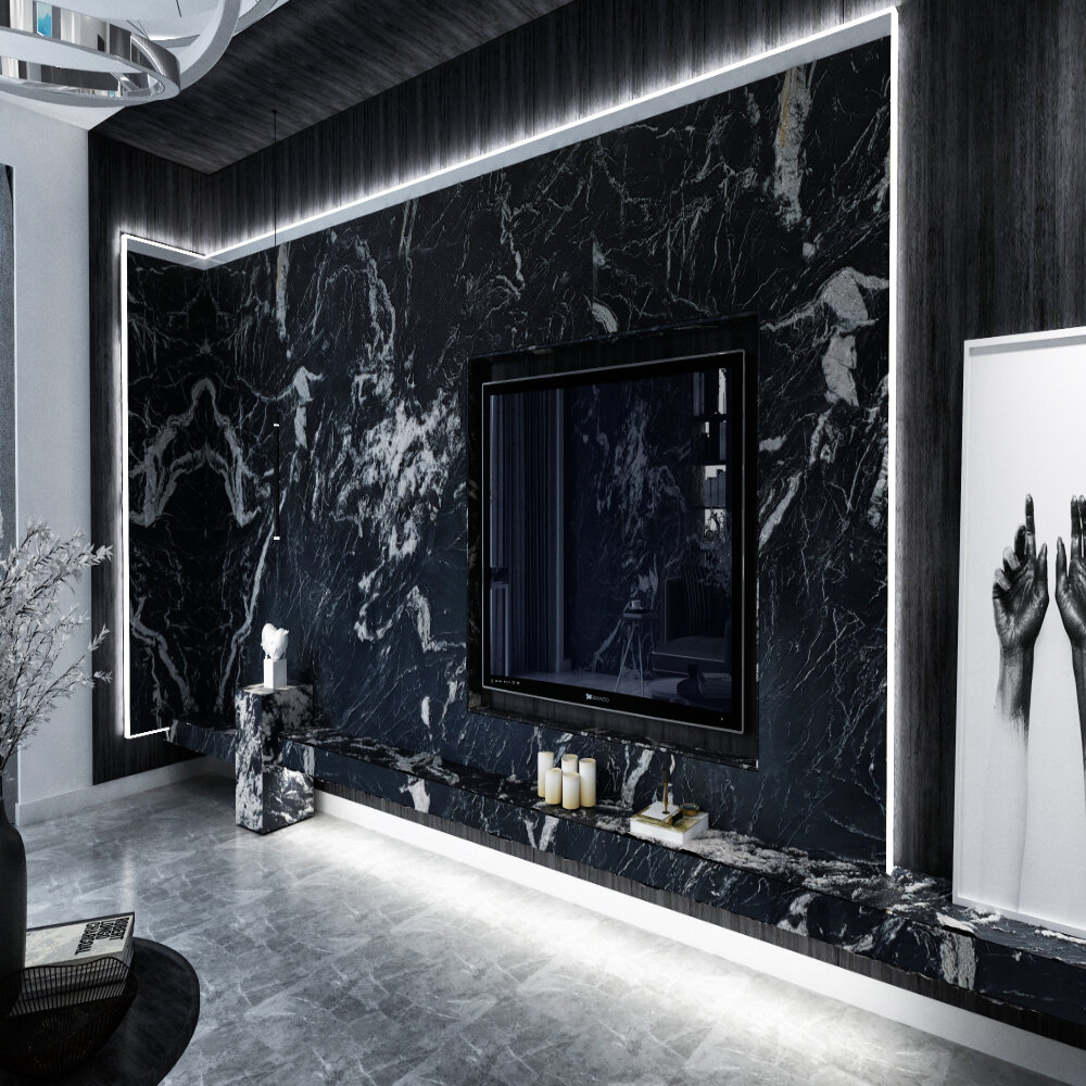 Fantasy Black Leather Mermer